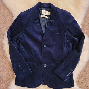 Holly & Whyte Navy Blue Velvet Look Lined Blazer